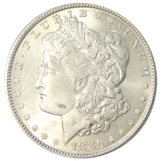 Монета 1 доллар 1886 года США «Доллар Моргана» (аверс)