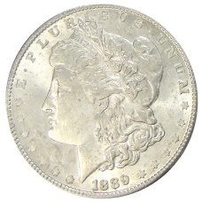 Монета 1 доллар 1889 года США «Доллар Моргана» (аверс)