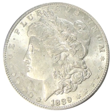 Монета 1 доллар 1889 года США «Доллар Моргана» (аверс)