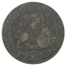 Монета 2 сентимо 1870 года Испания (реверс)