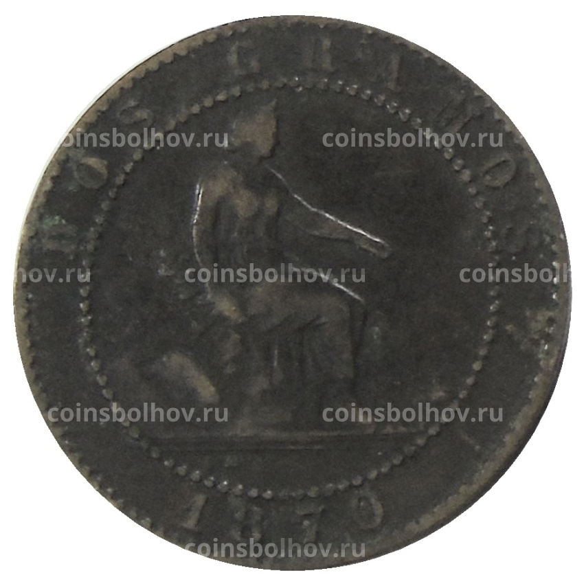 Монета 2 сентимо 1870 года Испания