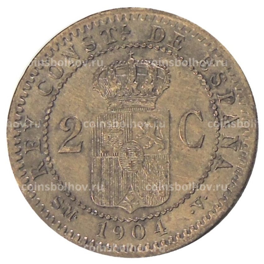 Монета 2 сентимо 1904 года Испания (вид 2)