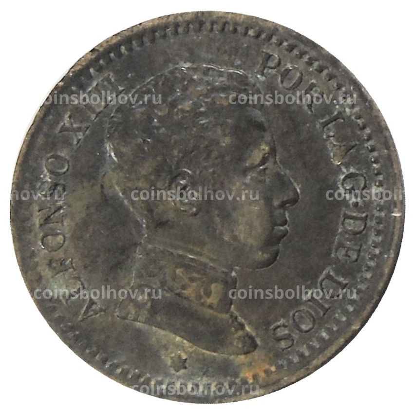 Монета 2 сентимо 1904 года Испания