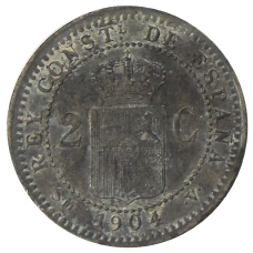 Монета 2 сентимо 1904 года Испания (реверс)