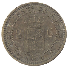 Монета 2 сентимо 1904 года Испания (реверс)