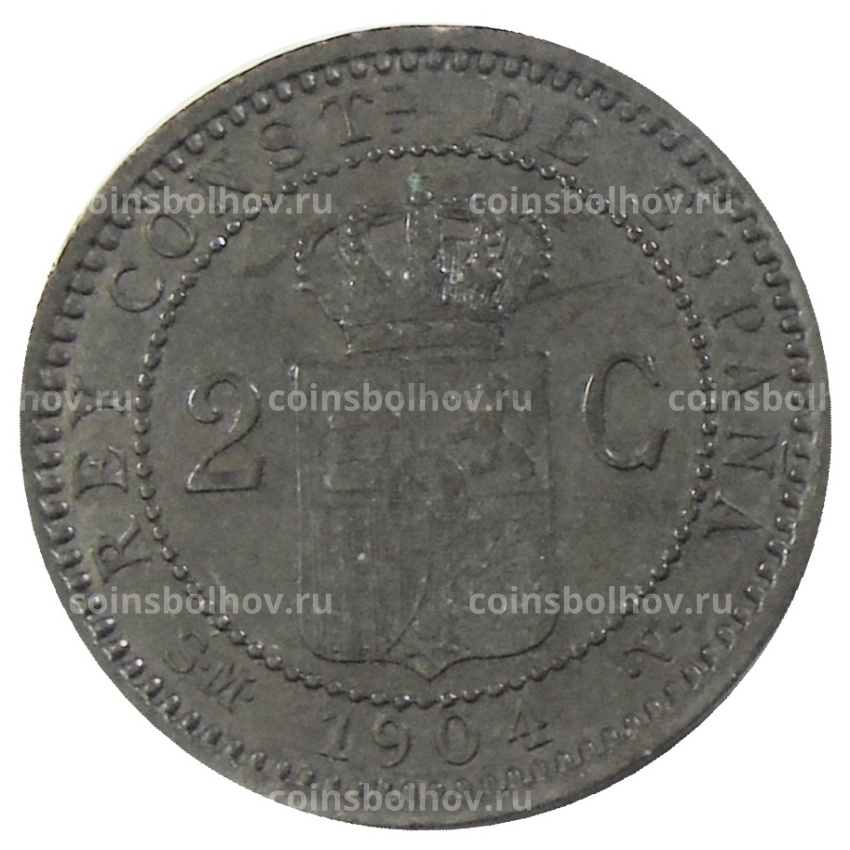Монета 2 сентимо 1904 года Испания (вид 2)