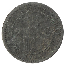 Монета 2 сентимо 1904 года Испания (реверс)