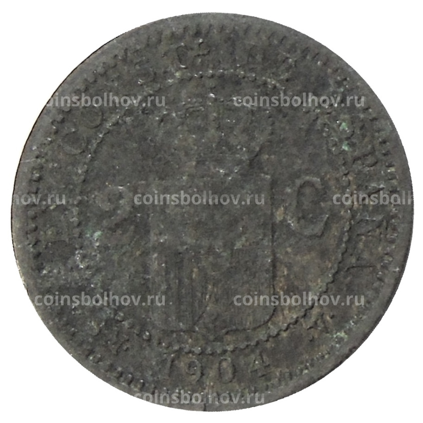 Монета 2 сентимо 1904 года Испания (вид 2)