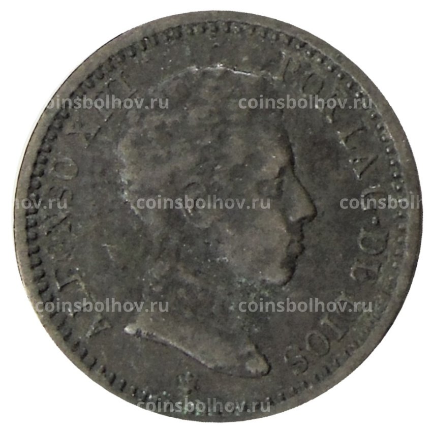 Монета 2 сентимо 1905 года Испания