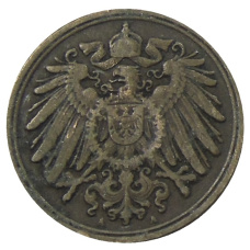 Монета 1 пфенниг 1914 года А Германия (реверс)