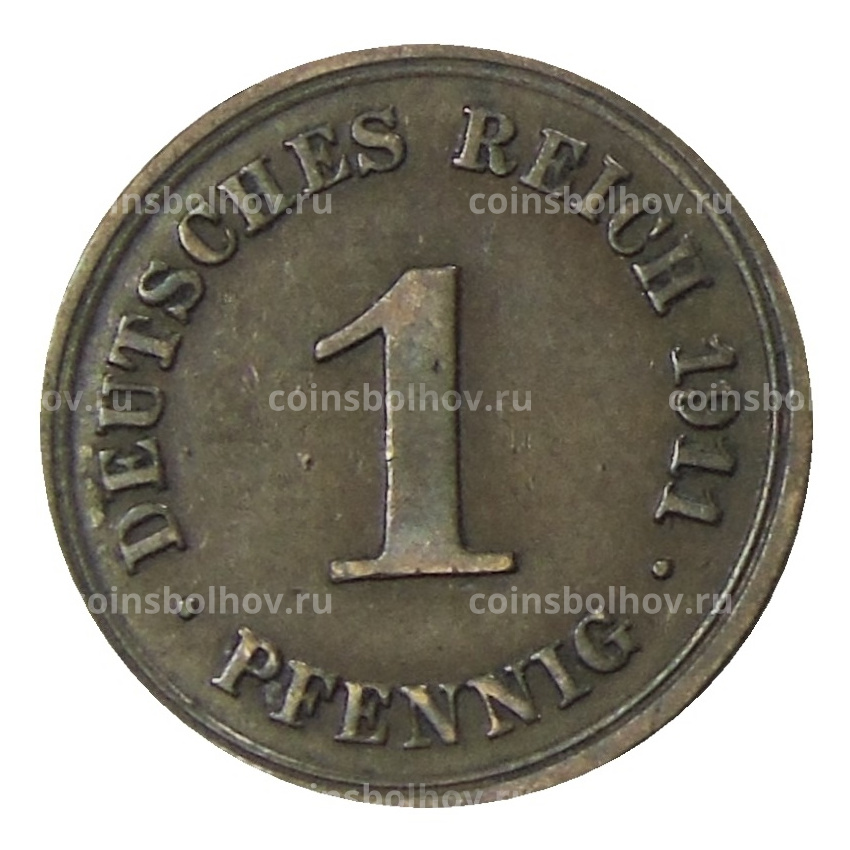 Монета 1 пфенниг 1911 года Е Германия