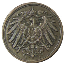 Монета 1 пфенниг 1911 года Е Германия (реверс)