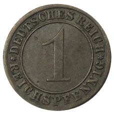 Монета 1 рейхспфенниг 1933 года A Германия (реверс)