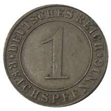 Монета 1 рейхспфенниг 1936 года A Германия (реверс)