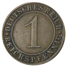 Монета 1 рейхспфенниг 1929 года A Германия (реверс)