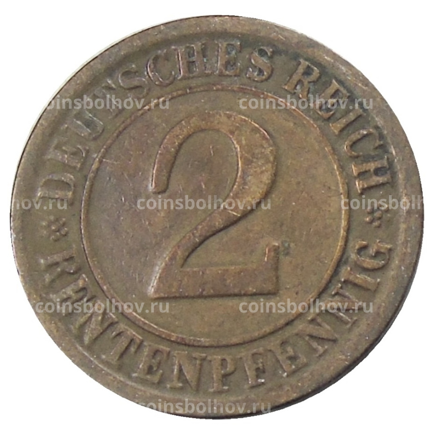 Монета 2 рентенпфеннига 1924 года A Германия (вид 2)