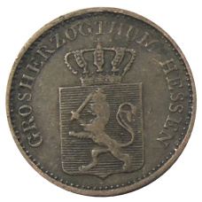 Монета 1 пфенниг 1866 года Гермнаские государства — Гессен — Дармштадт (реверс)