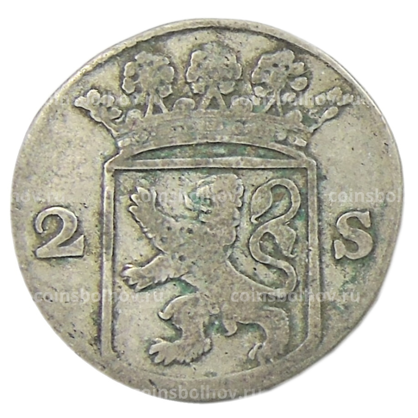 Монета 2 стувера 1758 года Голландская республика (Голландия) (вид 2)