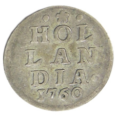Монета 1 стувер 1760 года Голландская республика (Голландия) (аверс)