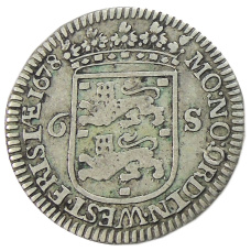 Монета 6 стуверов 1678 года Голандская республика — Западная Фрисландия (реверс)