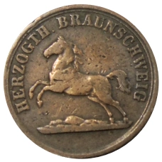 Монета 2 пфеннига 1859 года Германские государства — Брауншвейг (реверс)