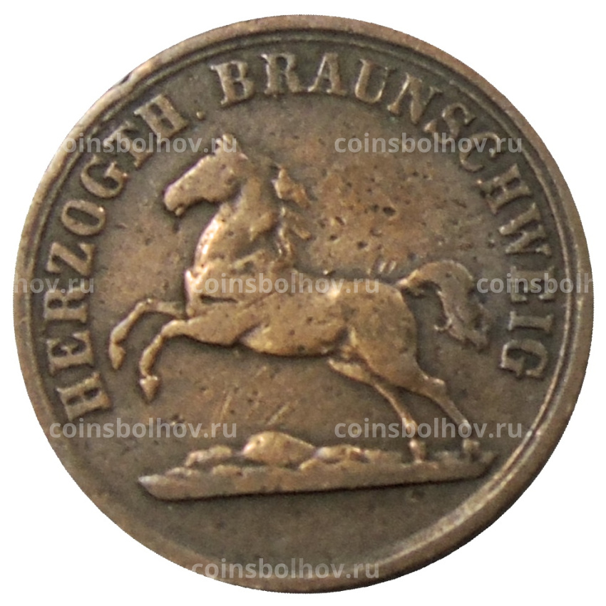 Монета 2 пфеннига 1859 года Германские государства — Брауншвейг (вид 2)