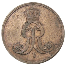 Монета 2 пфеннига 1858 года B Германские государства — Ганновер (реверс)