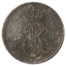 Монета 1 пфенниг 1847 года B Германские государства — Ганновер (реверс)