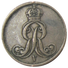 Монета 2 пфеннига 1853 года B Германские государства — Ганновер (реверс)