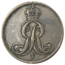 Монета 2 пфеннига 1853 года B Германские государства — Ганновер (реверс)