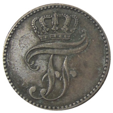 Монета 3 пфеннига 1852 года A Германсике государства — Мекленбург-Шверин (реверс)