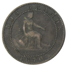 Монета 2 сентимо 1870 года Испания (аверс)