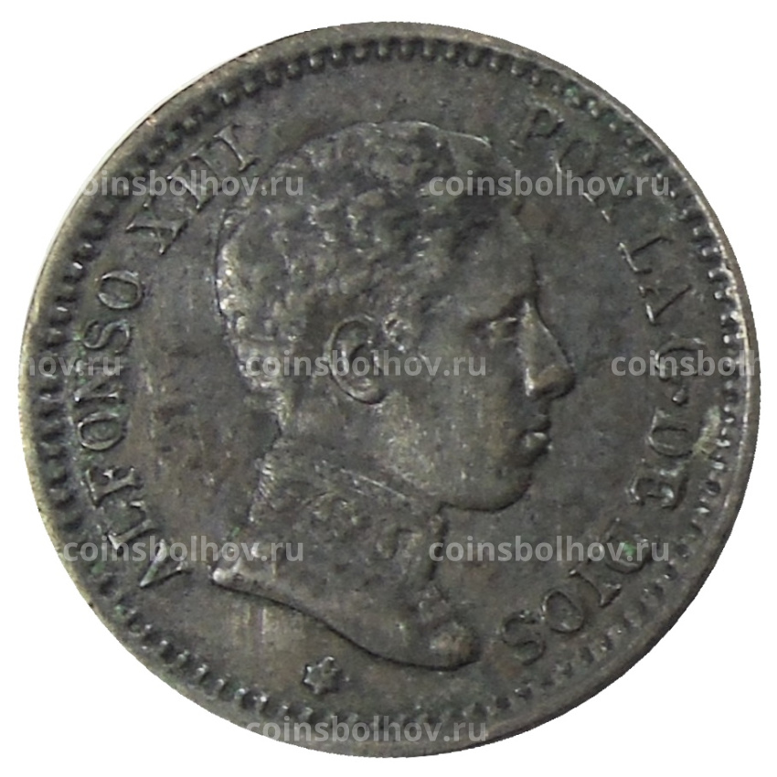 Монета 2 сентимо 1905 года Испания