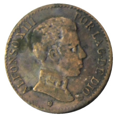 Монета 1 сентимо 1906 года Испания (аверс)