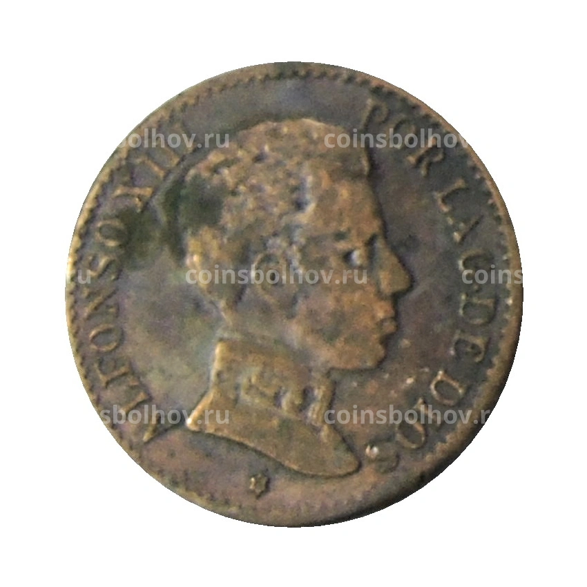 Монета 1 сентимо 1906 года Испания