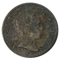 Монета 1 сентимо 1906 года Испания (аверс)