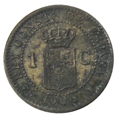 Монета 1 сентимо 1906 года Испания (реверс)