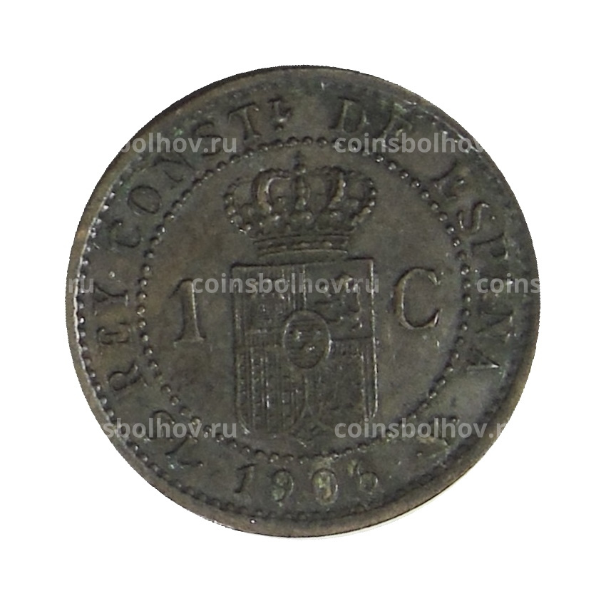 Монета 1 сентимо 1906 года Испания (вид 2)