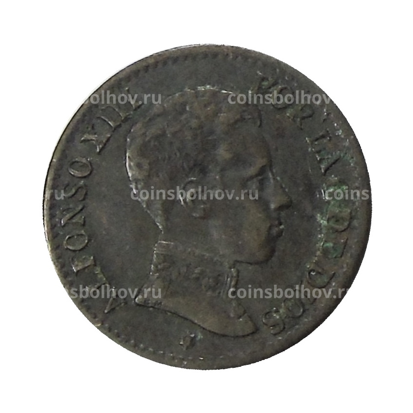 Монета 1 сентимо 1906 года Испания