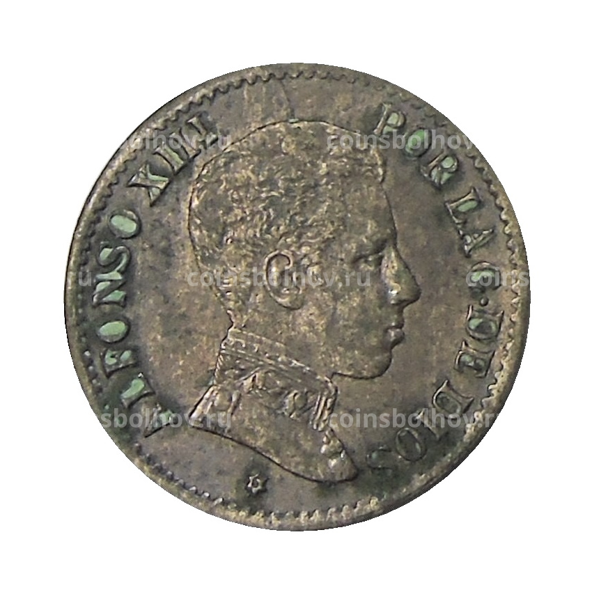 Монета 1 сентимо 1906 года Испания