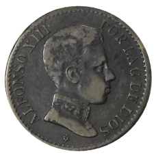 Монета 1 сентимо 1906 года Испания (аверс)