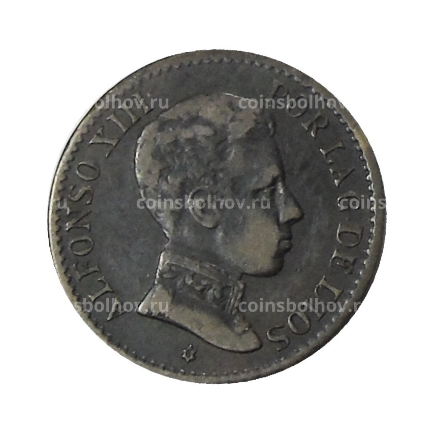 Монета 1 сентимо 1906 года Испания