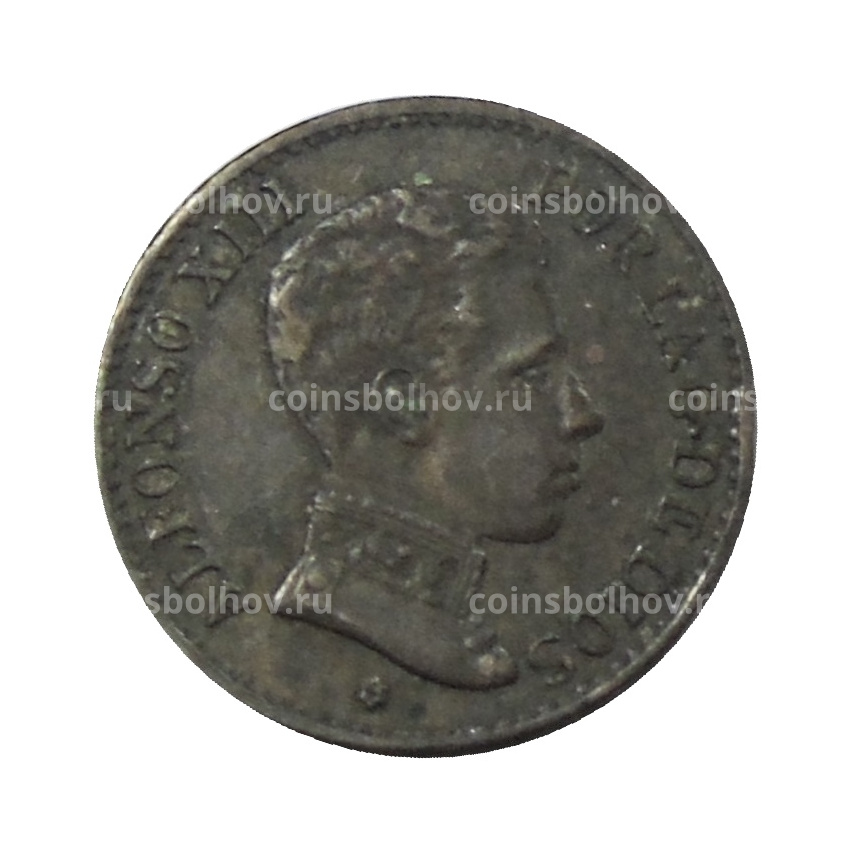 Монета 1 сентимо 1906 года Испания