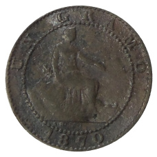 Монета 1 сентимо 1870 года Испания (аверс)