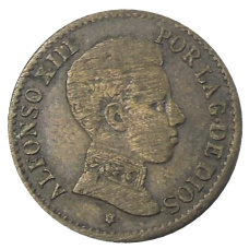 Монета 1 сентимо 1906 года Испания (аверс)