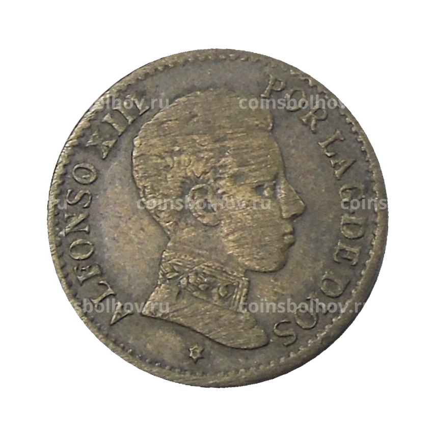 Монета 1 сентимо 1906 года Испания
