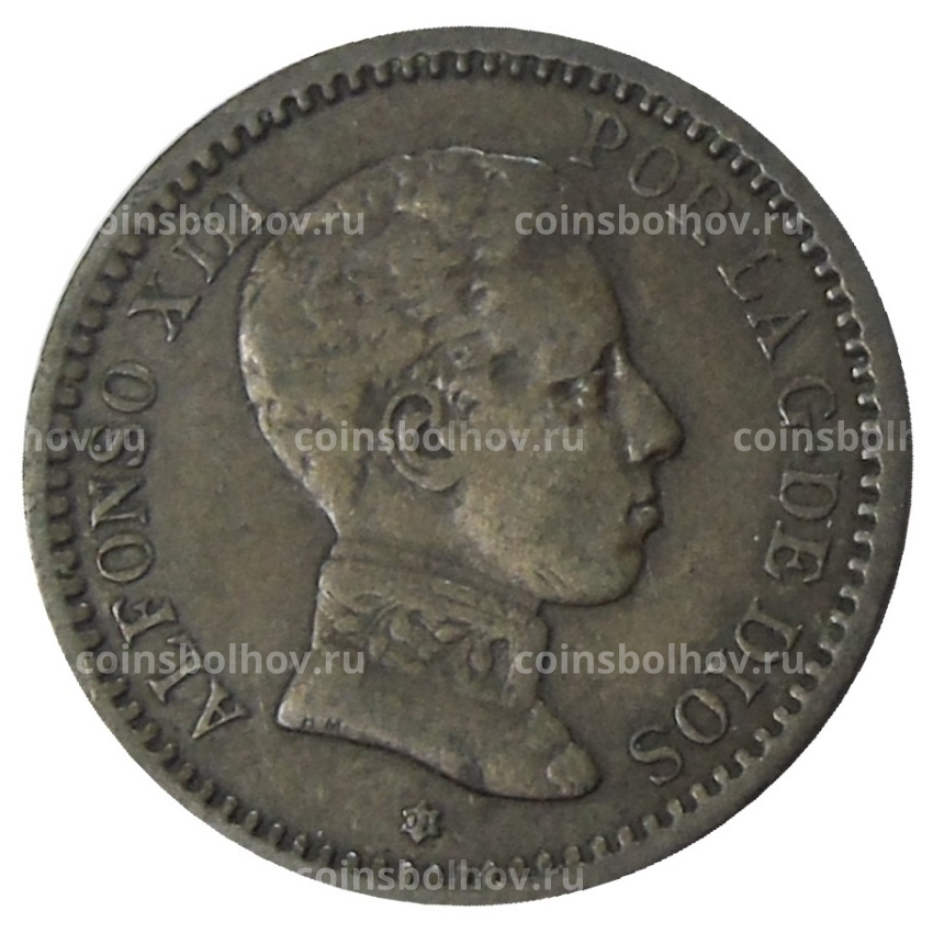 Монета 2 сентимо 1904 года Испания