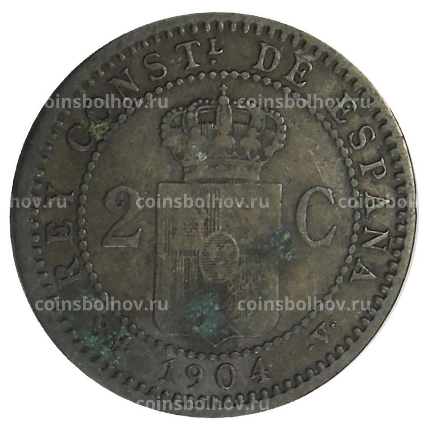 Монета 2 сентимо 1904 года Испания (вид 2)