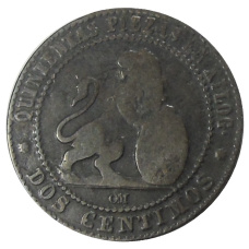 Монета 2 сентимо 1870 года Испания (реверс)