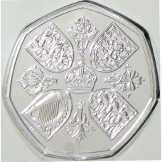 Монета 50 пенсов 2022 года Великобритания «Жизнь и наследие королевы Елизаветы II» (в блистере) (аверс)